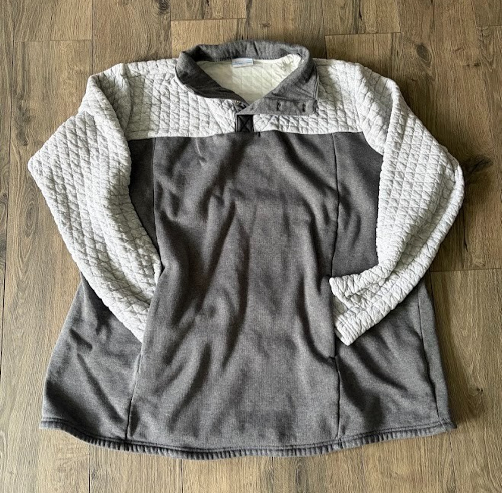 Columbia Quilted Gray Pullover 3XL